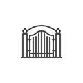 Cemetery gate line icon Royalty Free Stock Photo