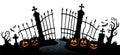 Cemetery gate silhouette theme 3 Royalty Free Stock Photo