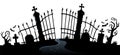 Cemetery gate silhouette theme 2 Royalty Free Stock Photo