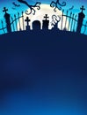 Cemetery gate silhouette theme 7 Royalty Free Stock Photo