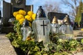 Cemetery grave candle lantern or znicz.