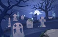 Cemetery Gravestone Halloween Composition