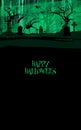 Cemetery Green halloween vertical background Royalty Free Stock Photo