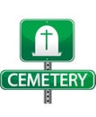 Cemetery grenn street sign Royalty Free Stock Photo
