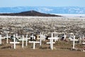 Crosses in the cemetery at Iqaluit, Nunavut