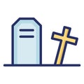 Cemetery Isolated Vector icon which can easily modify or edit Royalty Free Stock Photo