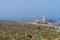 Cemetery, and the lighthouse, in Rabat