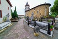 Cemetery in medieval ancient church of the Basque Country in France. Europe Royalty Free Stock Photo