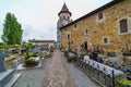 Cemetery in medieval ancient church of the Basque Country in France. Europe Royalty Free Stock Photo