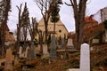 Cemetery. Old medieval saxon lutheran church in Sighisoara, Transylvania, Romania Royalty Free Stock Photo