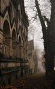 Cemetery path, Olsany, Prague, Czech Royalty Free Stock Photo