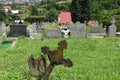 Cemetery situated on the hill near village Staskov in Slovakia in summer day