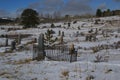 Cemetery in the snowy mountains