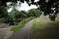 View of an old English cemetery showing thew various styles of gravestones. Royalty Free Stock Photo