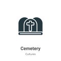 Cemetery vector icon on white background. Flat vector cemetery icon symbol sign from modern cultures collection for mobile concept Royalty Free Stock Photo