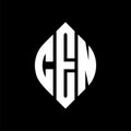 CEN circle letter logo design with circle and ellipse shape. CEN ellipse letters with typographic style. The three initials form a Royalty Free Stock Photo
