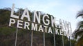 CENANG, LANGKAWI, MALAYSIA - APR 08th, 2015: Signage of Langkawi at Pantai Cenang Beach