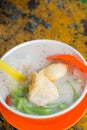 `Cendol Durian ` is an iced sweet dessert that contains droplets of worm-like green rice flour jelly, coconut milk and palm sug Royalty Free Stock Photo