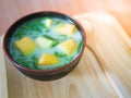 Top view. Cendol or Lod-chong, in Thai, is a popular dessert