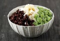 Cendol Malaysian Dessert with Shaved ice and Red Bean Royalty Free Stock Photo