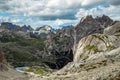 Cengia Lake and dolomite alps panorama, Trentino, Italy, Sud Tyrol