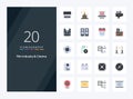 20 Cenima Flat Color icon for presentation