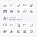 20 Cenima Line icon Pack. like comment. chatting. messages. message. chat