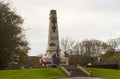 The Cenotaph and German U Boat deck gun in Bangor`s Ward Park on a dull morning in County Down Northern Ireland Royalty Free Stock Photo