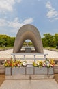 Cenotaph of Peace Memorial Park in Hiroshima, Japan