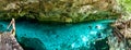 Cenote Dos Ojos - Cave Two Eyes - in Mexico, peninsula Yucatan with sparkling clear water and warm water