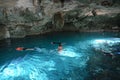 Cenote Dos Ojos in Yucatan peninsula, Mexico. Royalty Free Stock Photo