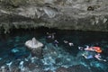 Cenote Dos Ojos in Yucatan peninsula, Mexico. Royalty Free Stock Photo