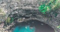 Cenote mexico pool in the rocks