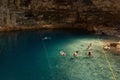 Cenote Samula with people swimming