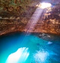 Cenote Samula sinkhole in Valladolid Mexico