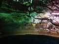 Cenote Tankach Ha sinkhole limestone rocks turquoise water Coba Mexico Royalty Free Stock Photo