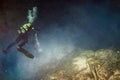 Cenotes cave diving in the pit Royalty Free Stock Photo