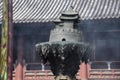 The censer in front of the chinese temple.