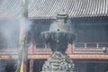 The censer in front of the chinese temple.