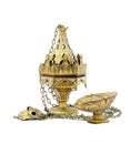 Censer hung and thurible on white background