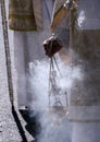 Censer of silver or alpaca to burn incense in the holy week