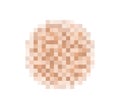 Censor blur effect texture for face or nude skin. Blurry pixel color censorship circle. Vector illustration isolated on