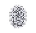 Censor blur effect texture for face or nude skin. Blurry pixel transparent censorship oval. Vector illustration isolated