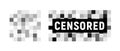 Censor pixel sign bar. Censorship square vector graphic blur effect censored content Royalty Free Stock Photo