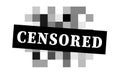 Pixel censored sign. Black censor bar concept. Royalty Free Stock Photo