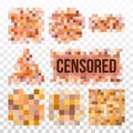 Censored Nudity Prohibition Pixels Set Vector Royalty Free Stock Photo