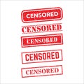 censored red rubber stamp over a white background Royalty Free Stock Photo