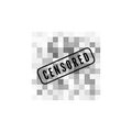 Censorship gray mosaic. Censored data. Transparent pixels blure area. Private content. Vector illustration isolated on white