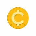 Cent, centavo currency symbol on gold coin