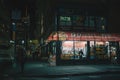 99 Cent Fresh Pizza vintage sign at night, Manhattan, New York